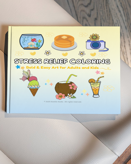 STRESS RELIEF COLORING: Bold & Easy Coloring Arts For Adults and Kids